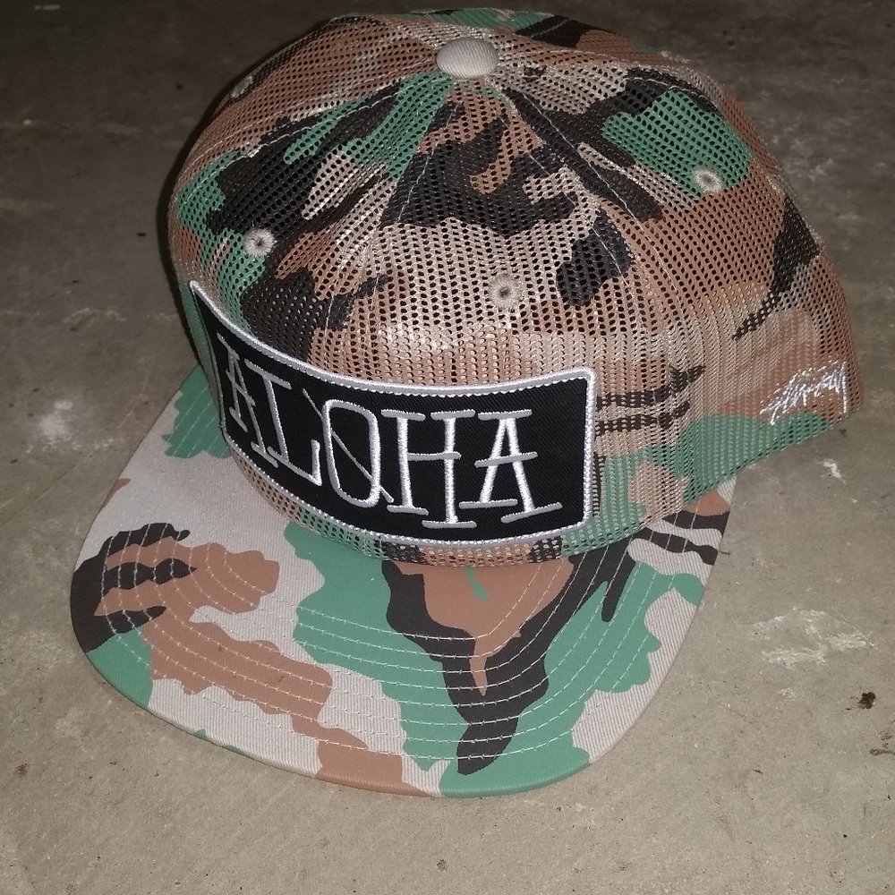 STUSSY ALOHA Truckers Hat Sample Mesh Snapback - Picture 4 of 11